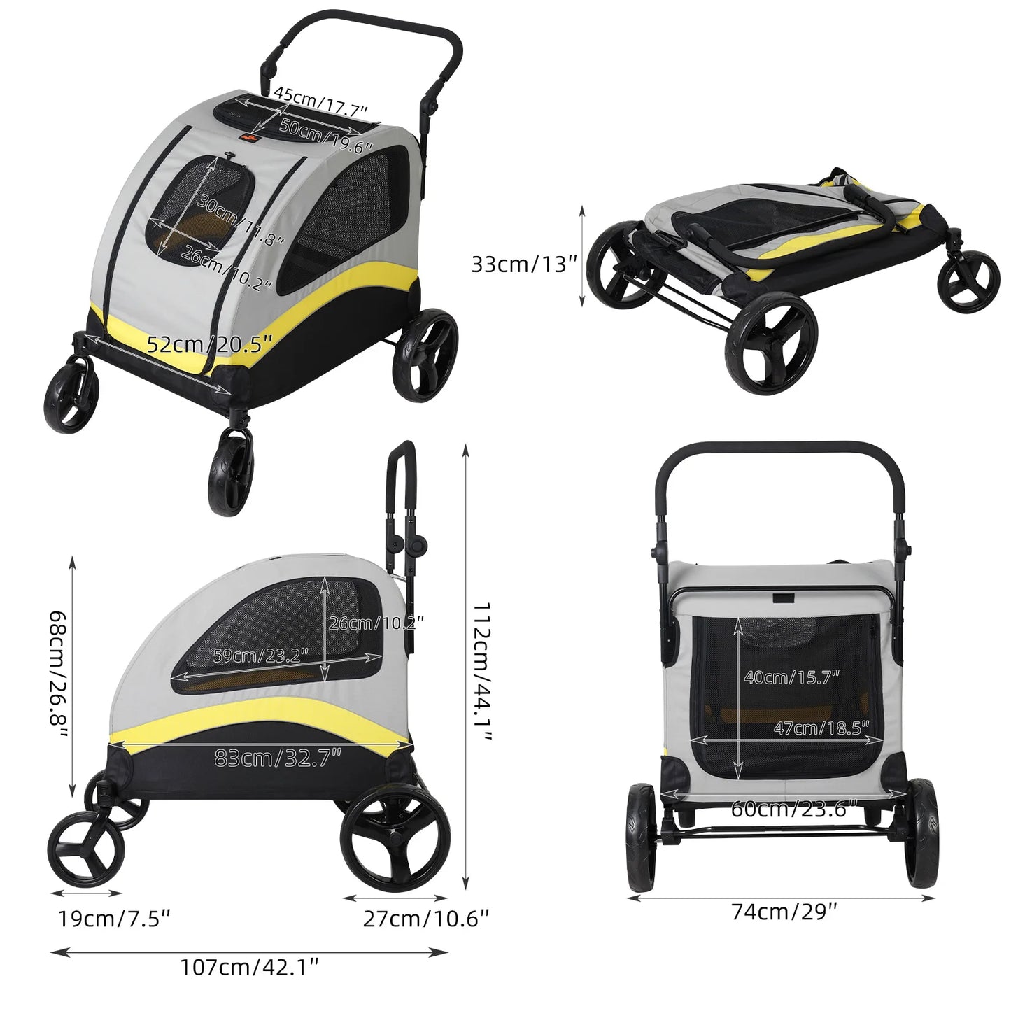 Large Jogging Pet Stroller